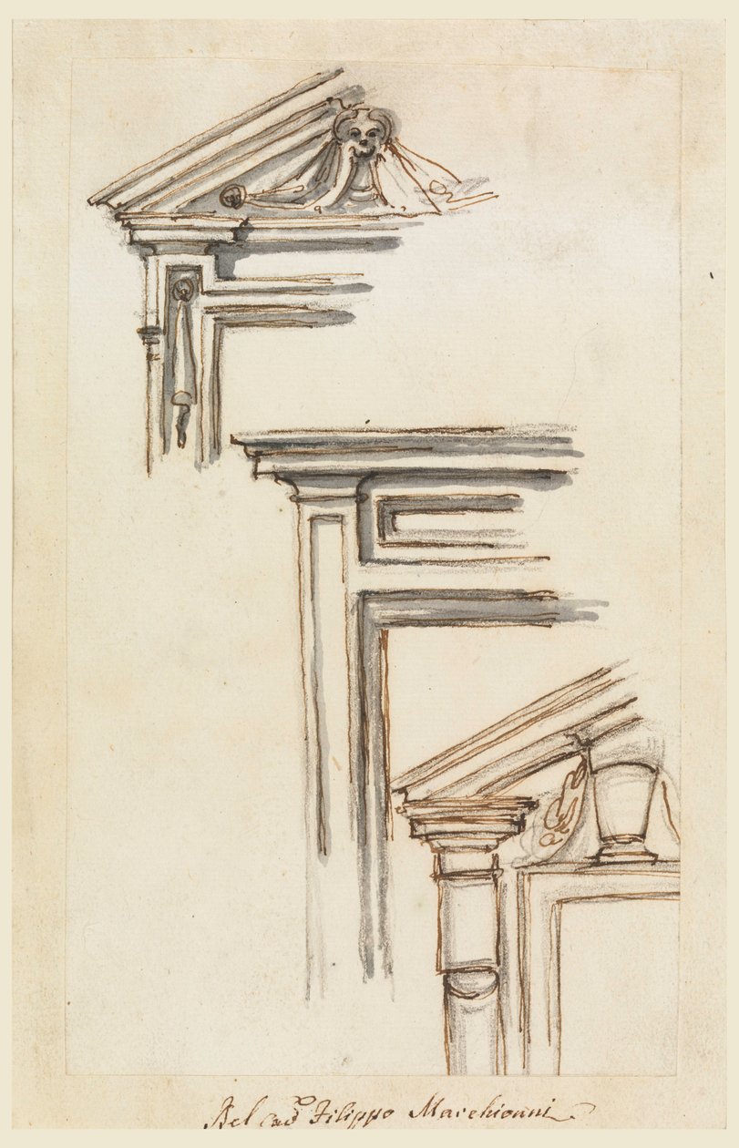 Drei Fenster- oder Türrahmen, ca. 1770 von Filippo Marchionni