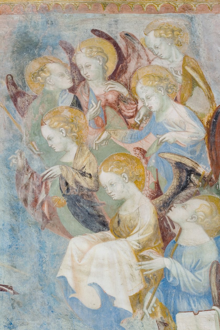 Engel, Detail des Jüngsten Gerichts, ca. 1400 (Detail) von Filippolo de and Veris da Milano Veris da Milano