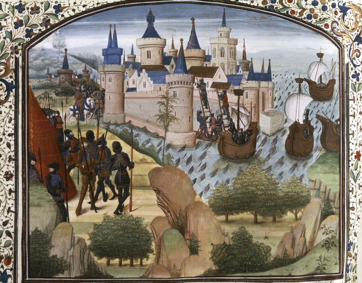 Kreuzzüge: Konstantinopel belagert von den Kreuzfahrern von Flemish School