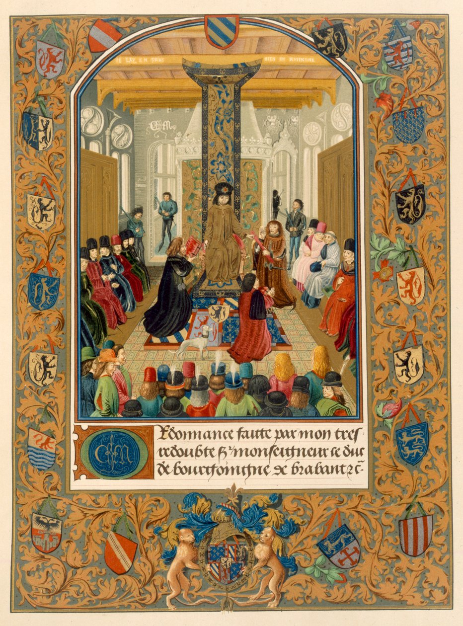 Herzog Karl der Kühne inmitten seines Hofes mit den Rittern des Ordens vom Goldenen Vlies, 1473 von Flemish School