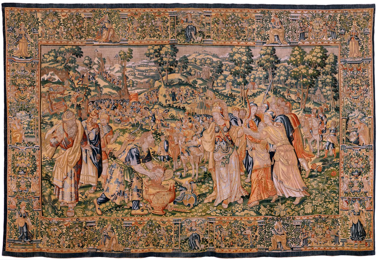 Geschichte von Cyrus. Tomyris befiehlt, den Kopf von Cyrus in ein Gefäß mit Blut zu tauchen. (nach Michiel Coxcie) von Flemish School