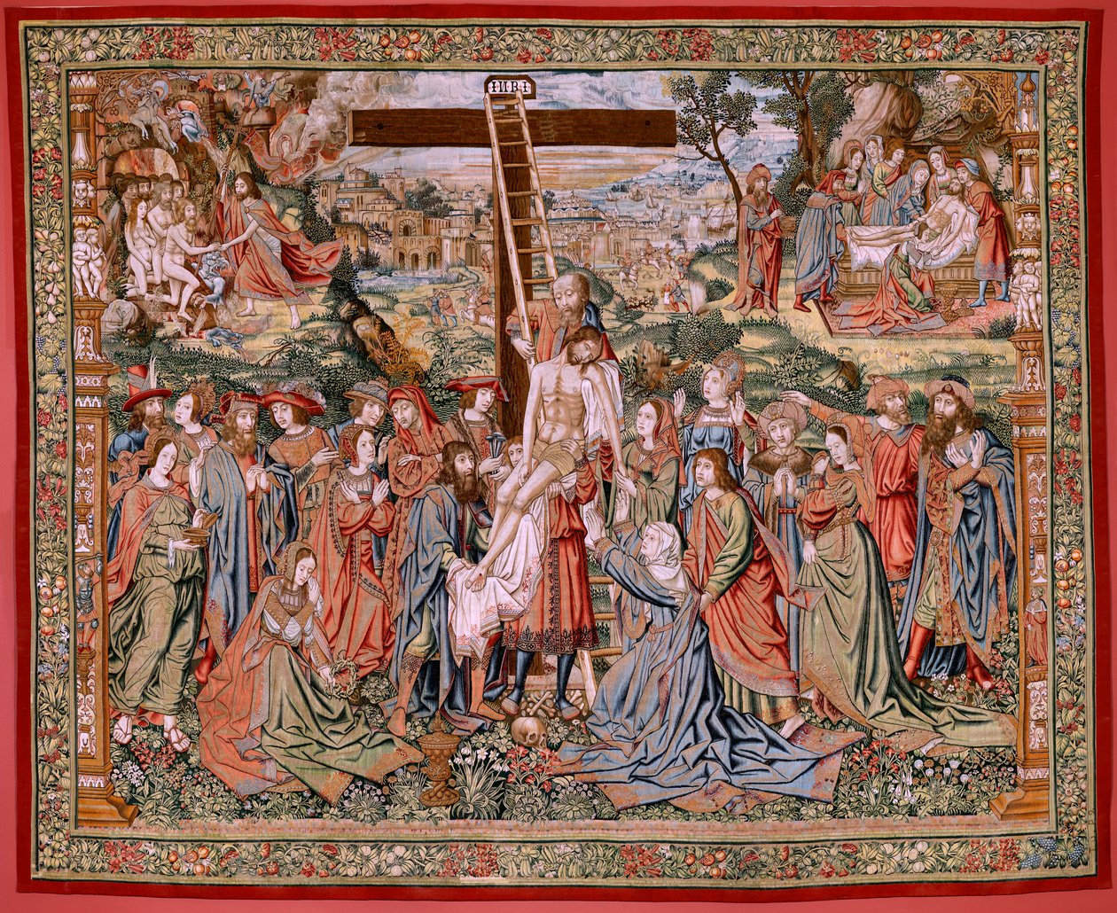 Die Passion Christi. Die Kreuzabnahme. Zweite Wandteppichserie der Passion Christi des Patrimonio Nacional. von Flemish School