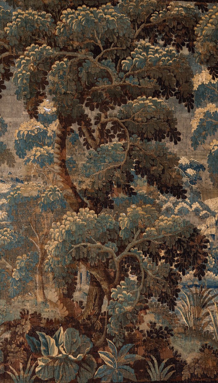 Flämischer Wandteppich. Verdure. Ende 17. - Anfang 18. Jahrhundert. Eigentum der Kirche Sint-Walburgakerk Oudenaarde (Dekenij van de Sint-Walburga). von Flemish School