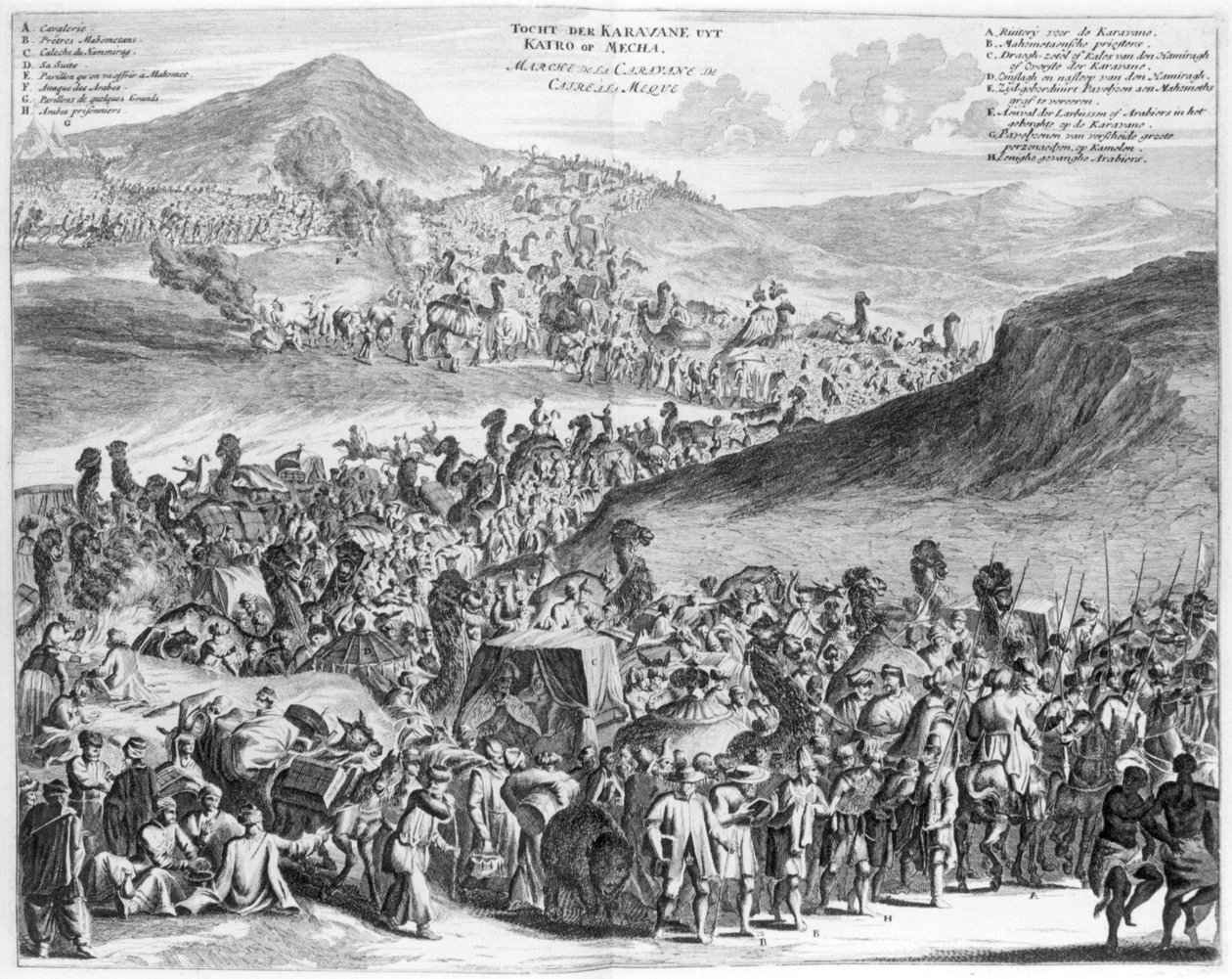 Hajj-Karawane von Kairo nach Mekka, aus Beschreibung von Afrika von O. Dapper, 1686 von Flemish School