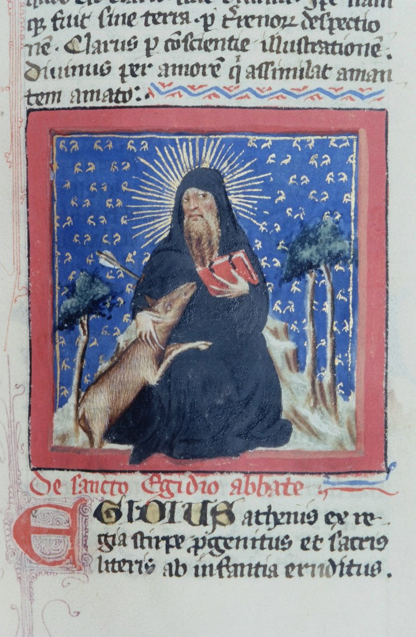 Seite aus der Legenda Aurea, Brügge, ca. 1400-10 von Flemish School