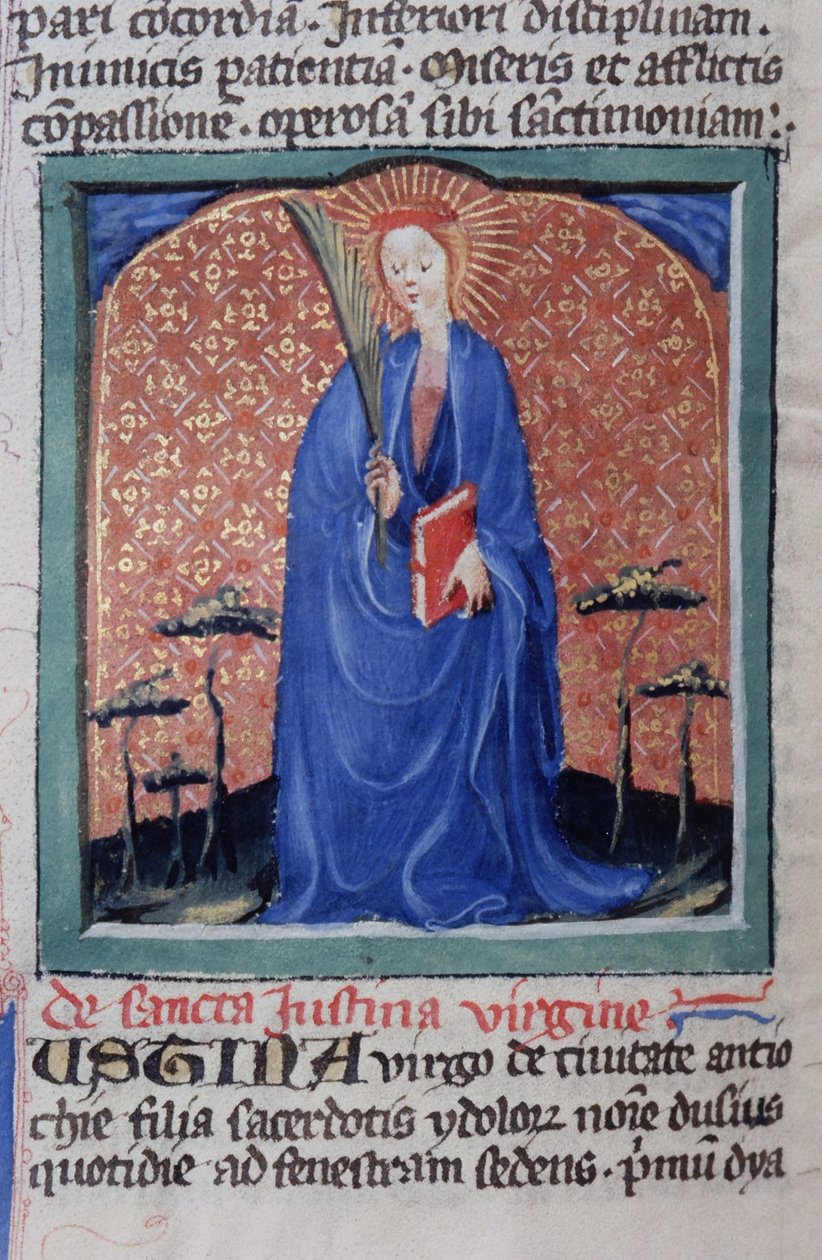 Seite aus der Legenda Aurea, Brügge, ca. 1400-10 von Flemish School