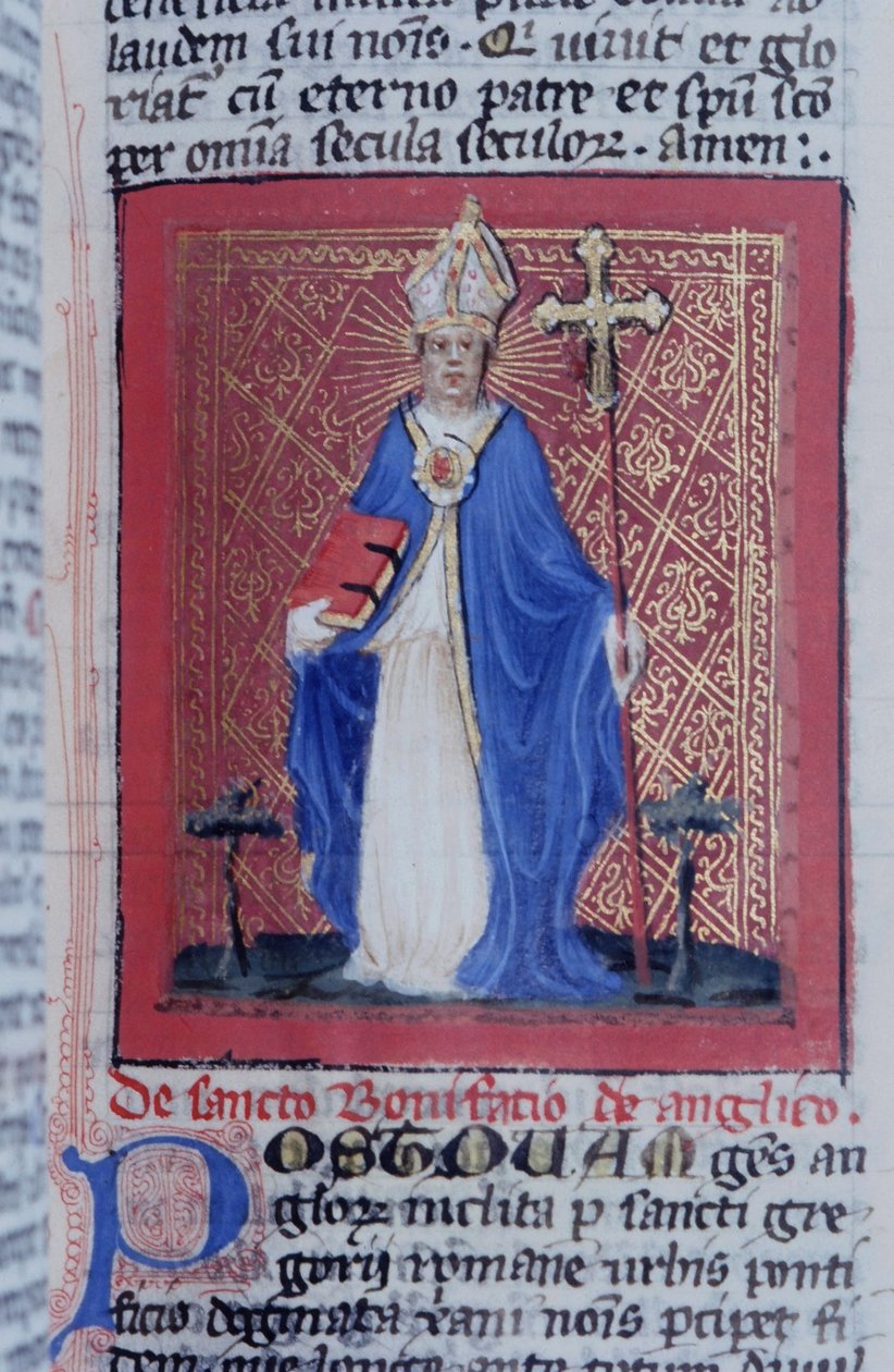 Seite aus der Legenda Aurea, Brügge, ca. 1400-10 von Flemish School