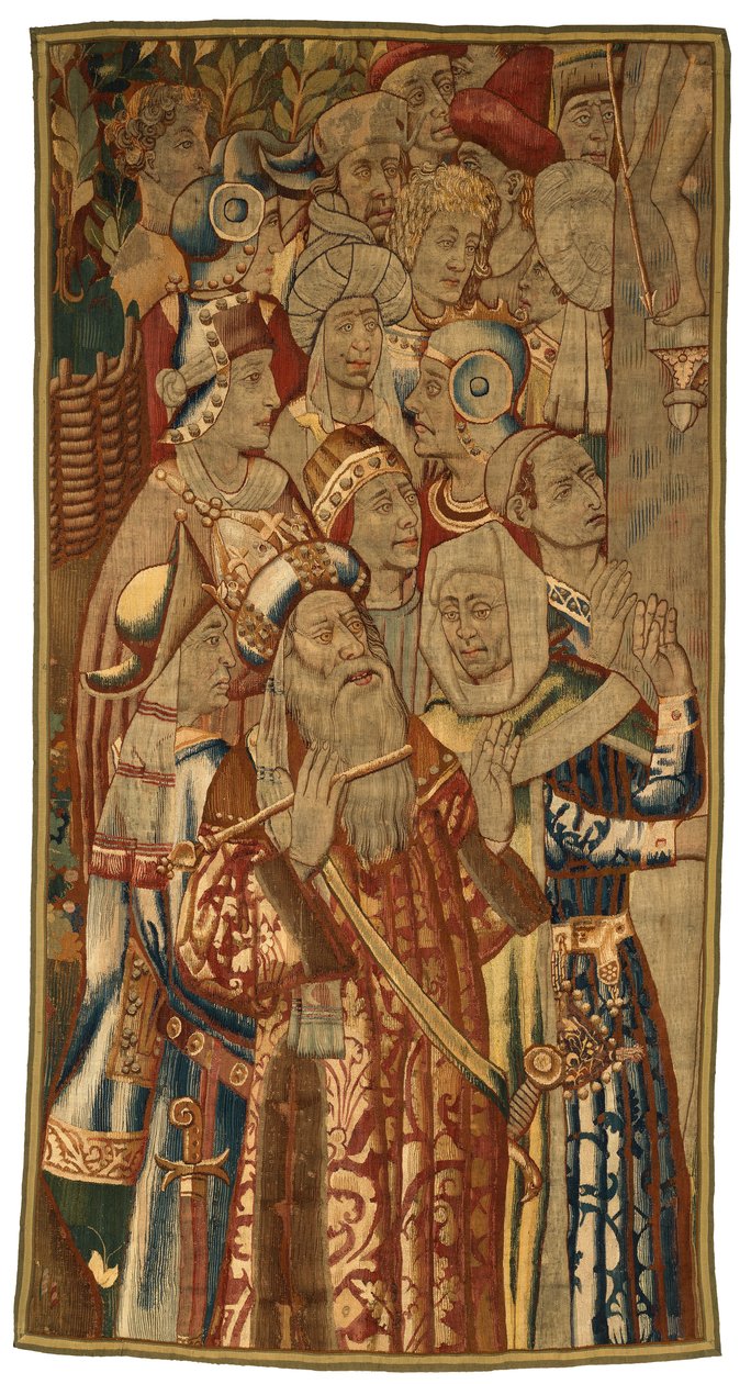 Wandteppich, Eine jüdische Versammlung, hergestellt in Flandern, Belgien, möglicherweise Mitte des 15. Jahrhunderts von Flemish School