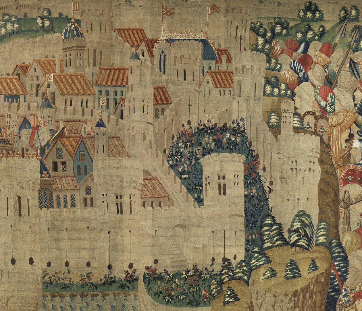 Wandteppich, der die Eroberungen von König Alfons V. von Portugal zeigt, Tournai (Detail) von Flemish School