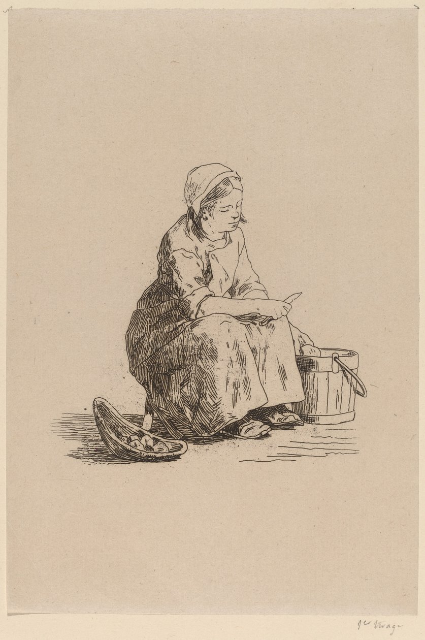 Das kleine Kartoffelschälermädchen von Félicien Rops