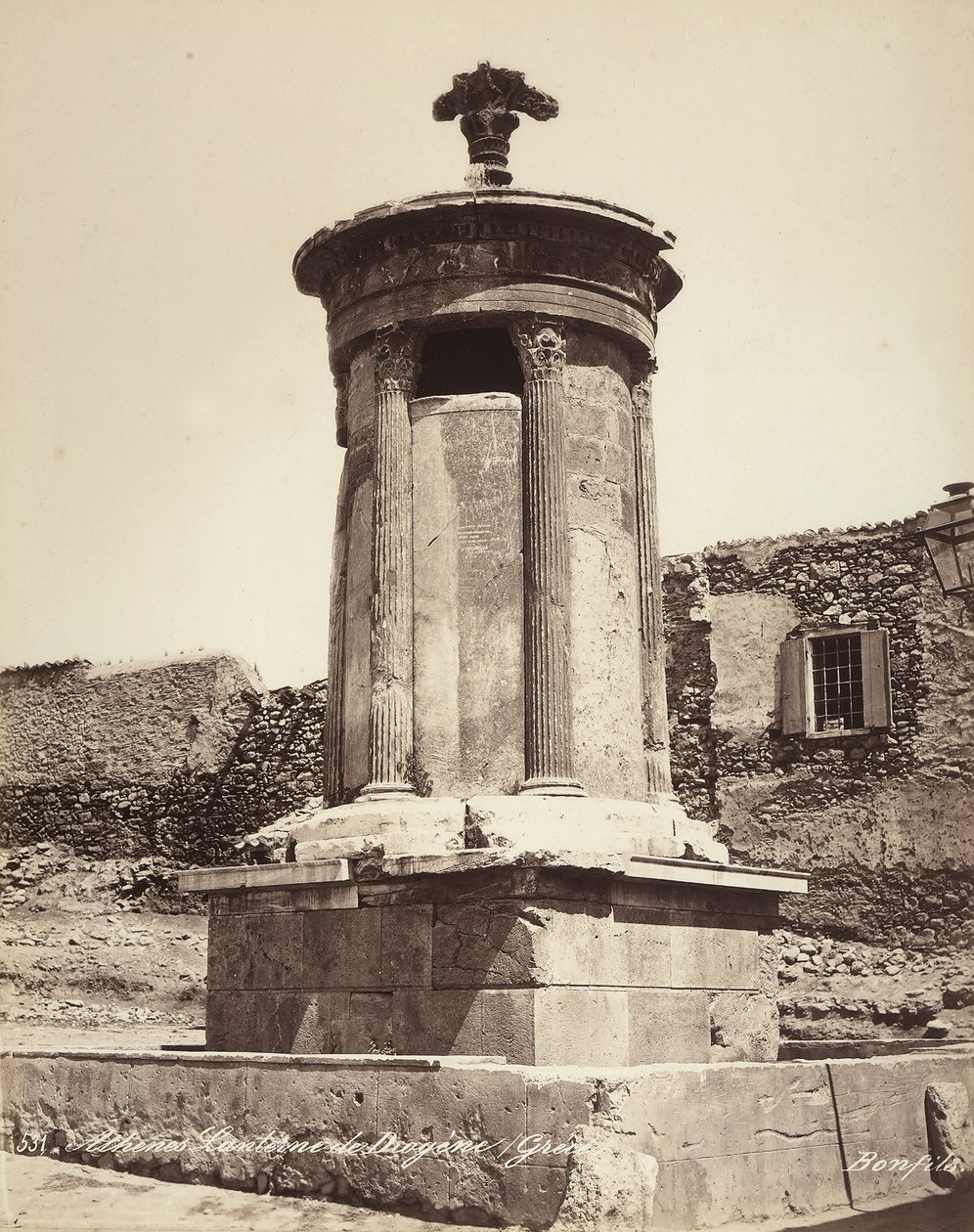 Denkmal für Lysikrates, in der Stadt Athen von Félix Bonfils