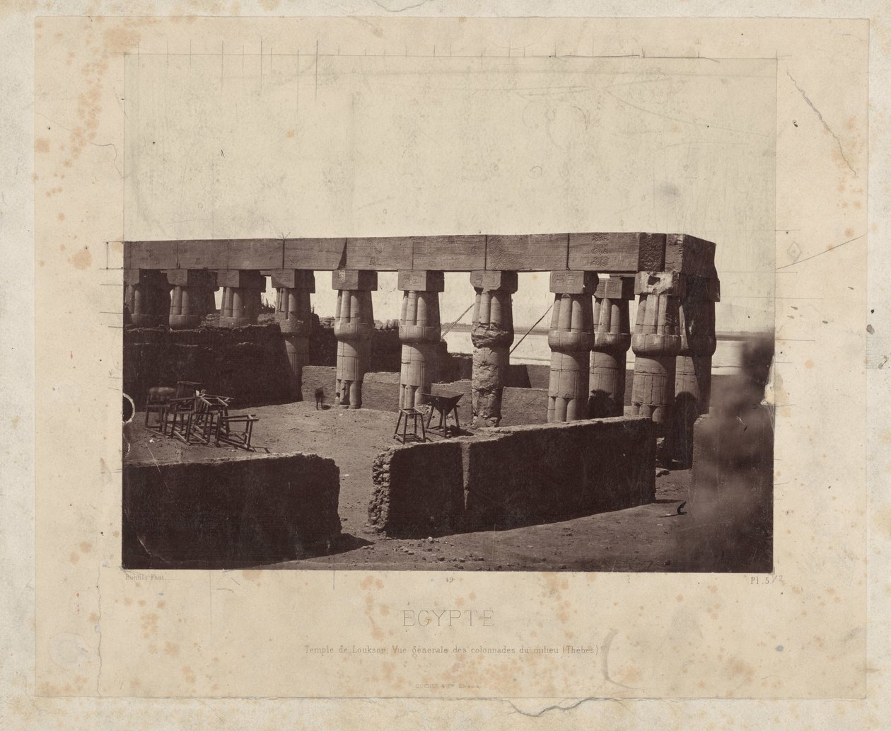 Restanten van de Luxortempel von Félix Bonfils