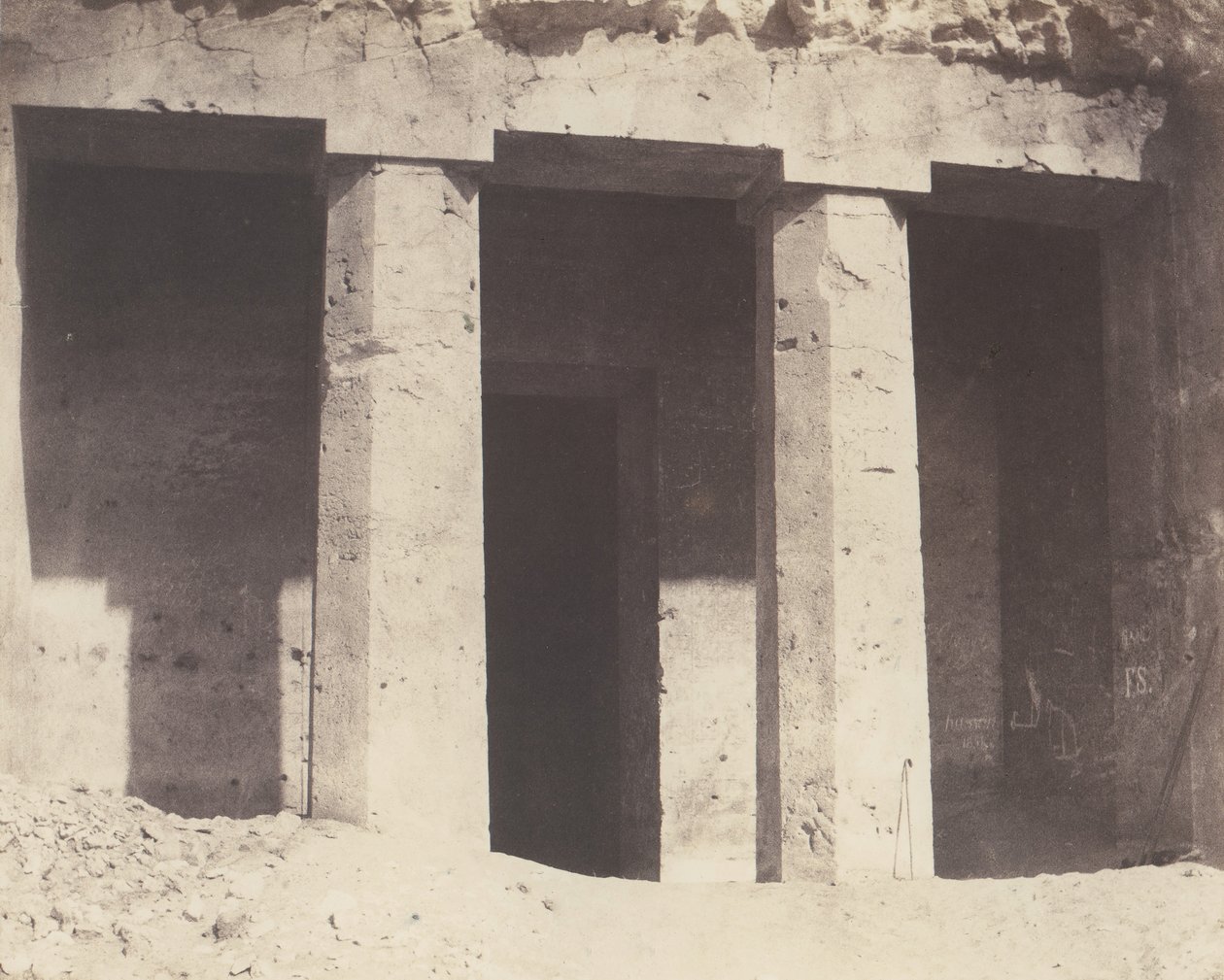 Béni-Haçan, Hypogäische Architektur - Grab von Amoneï, 1851-52, gedruckt 1853-54 von Félix Teynard