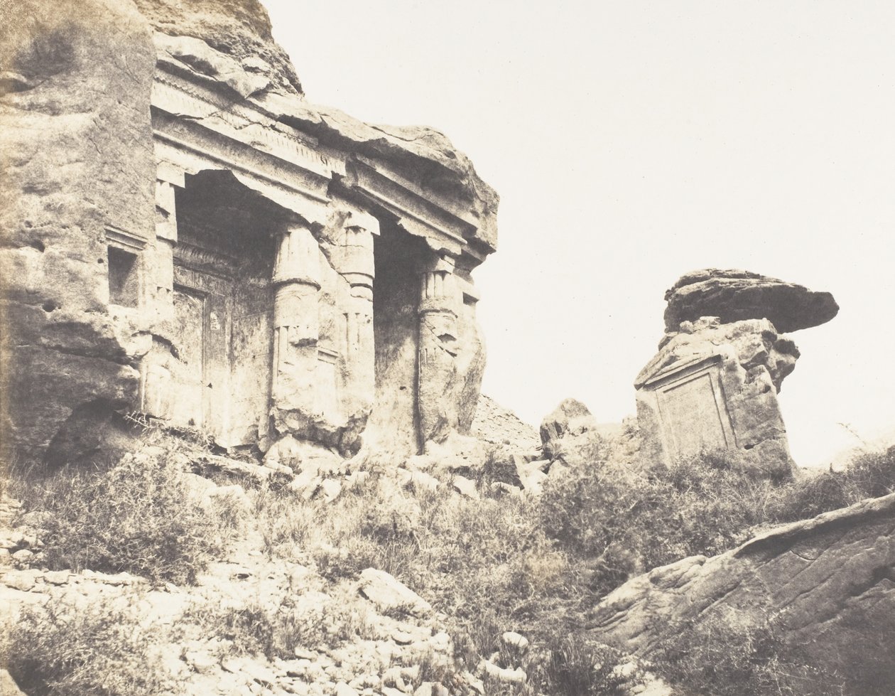 Djébel Selséleh Silsilis, Architektonische Stelen in den Felsen gehauen von Félix Teynard