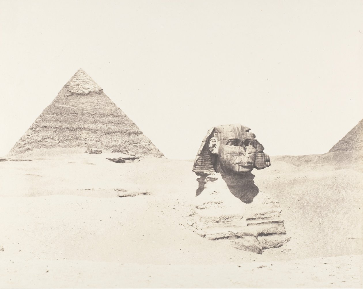 Djizeh Nekropole von Memphis, Sphinx und Pyramiden, 1851-52, gedruckt 1853-54 von Félix Teynard