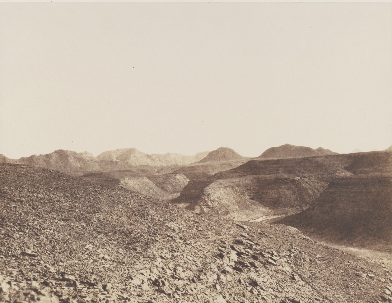 Nubien, Umgebung von Ibrim, Arabische Kette - Ansicht einer Schlucht, 1851-52 von Félix Teynard