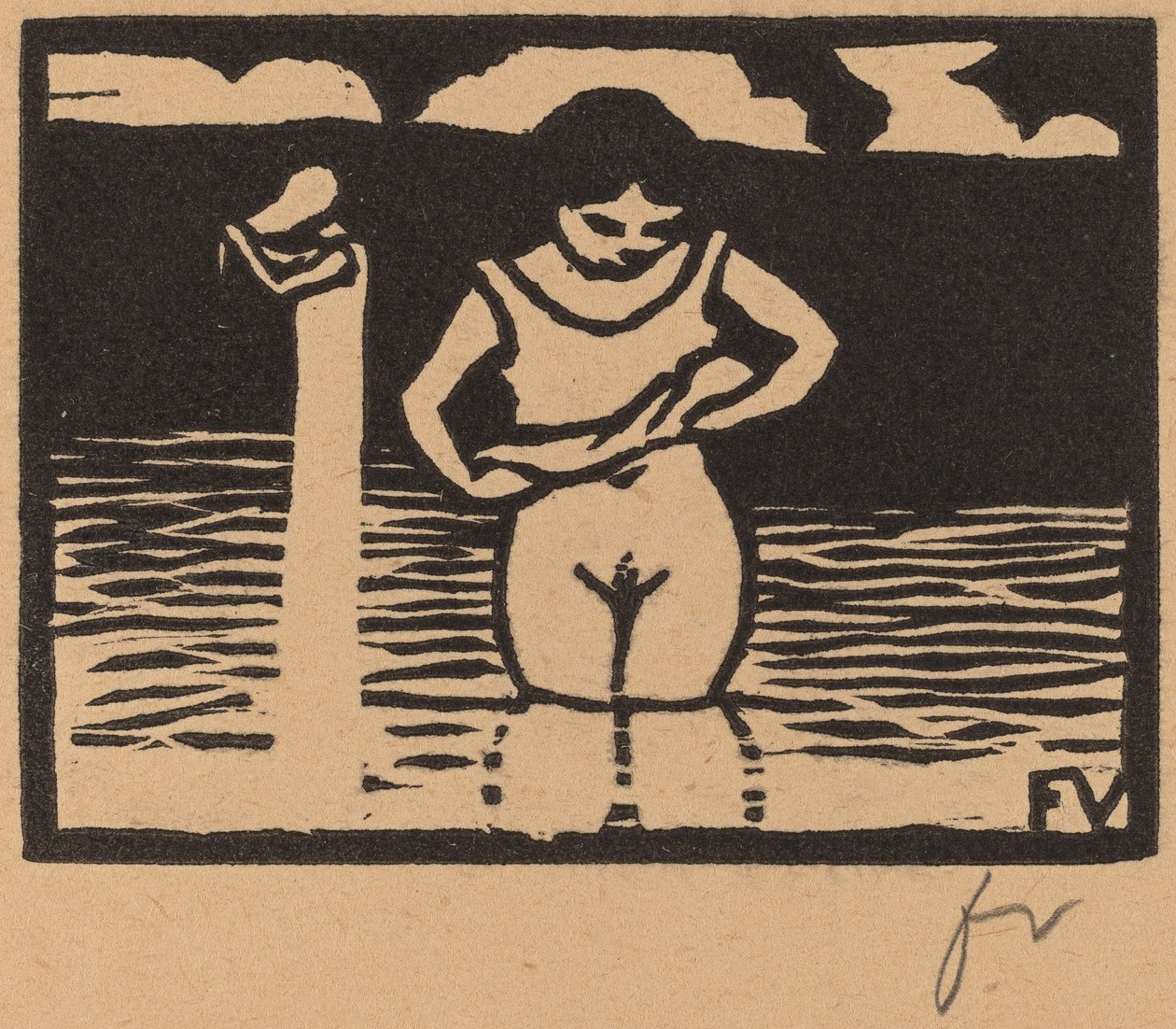Mädchen hebt ihr Hemd, 1893 von Félix Vallotton