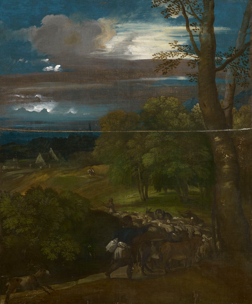 Eine Landschaft mit Hirten und Herden von Follower of Titian