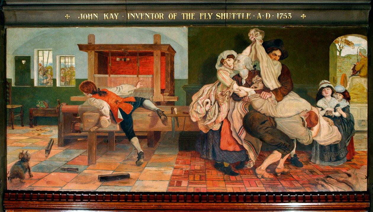 John Kay, Erfinder des Schnellschützen, 1753 von Ford Madox Brown