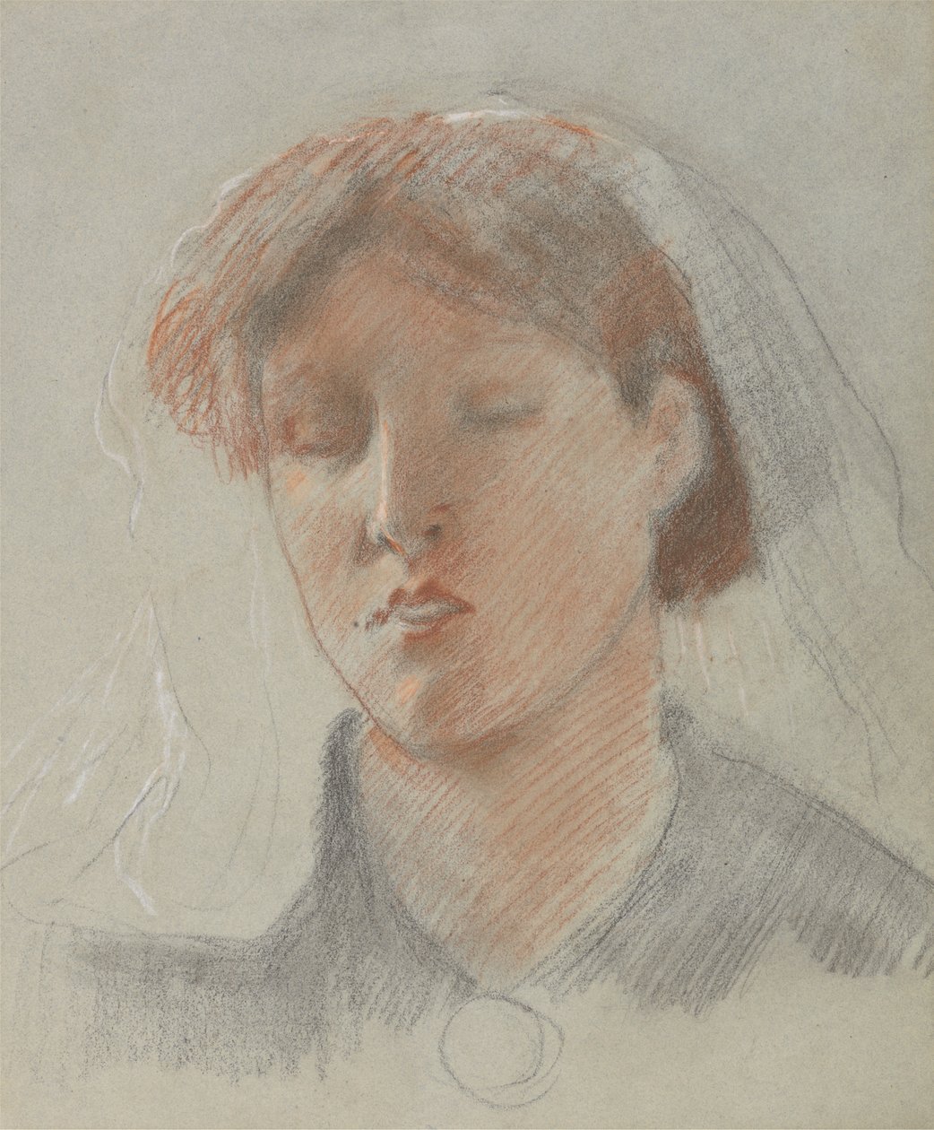 Die Frau des Künstlers Emma an ihrem Hochzeitstag von Ford Madox Brown