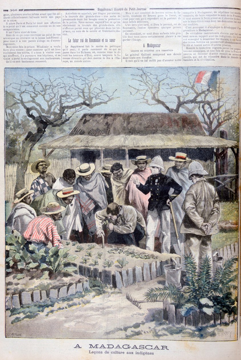 Landwirtschaftliche Lektion für die Ureinwohner Madagaskars, 1897 von Fortuné Méaulle