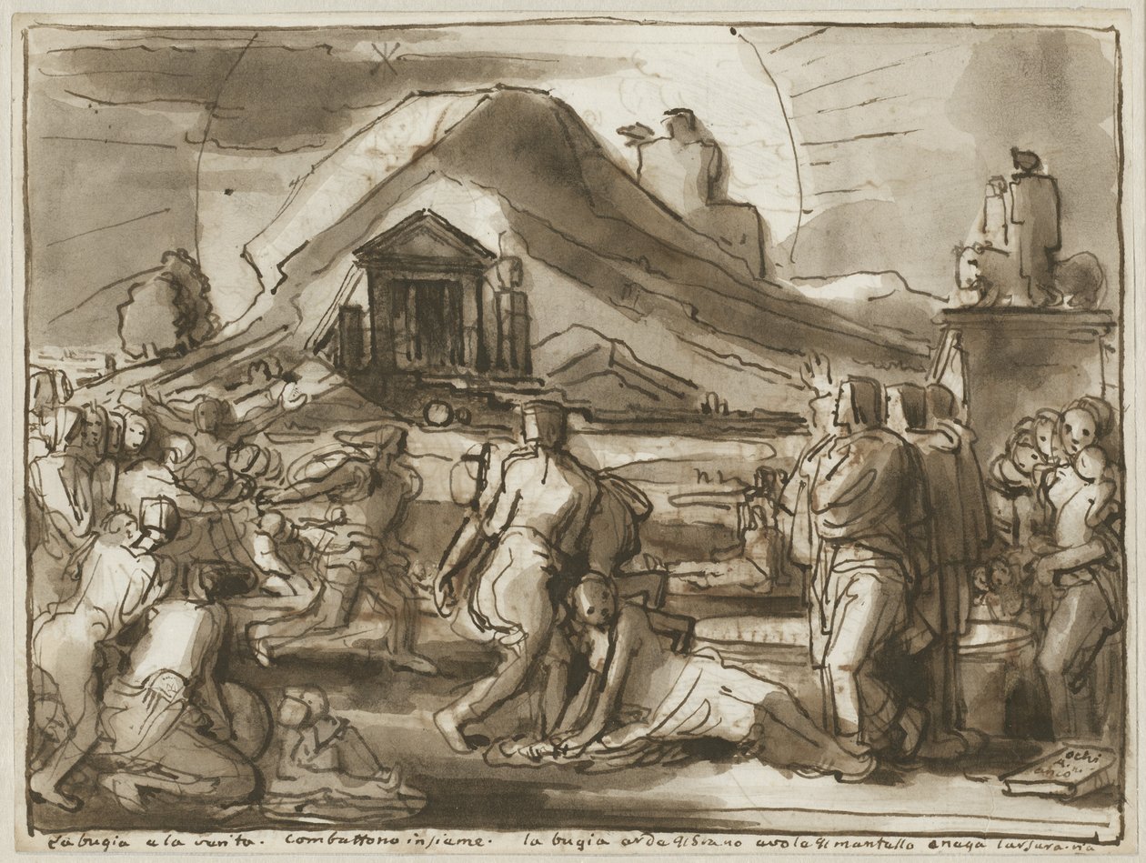 Eine Allegorie von Wahrheit und Falschheit (verso) von Fortunato Duranti