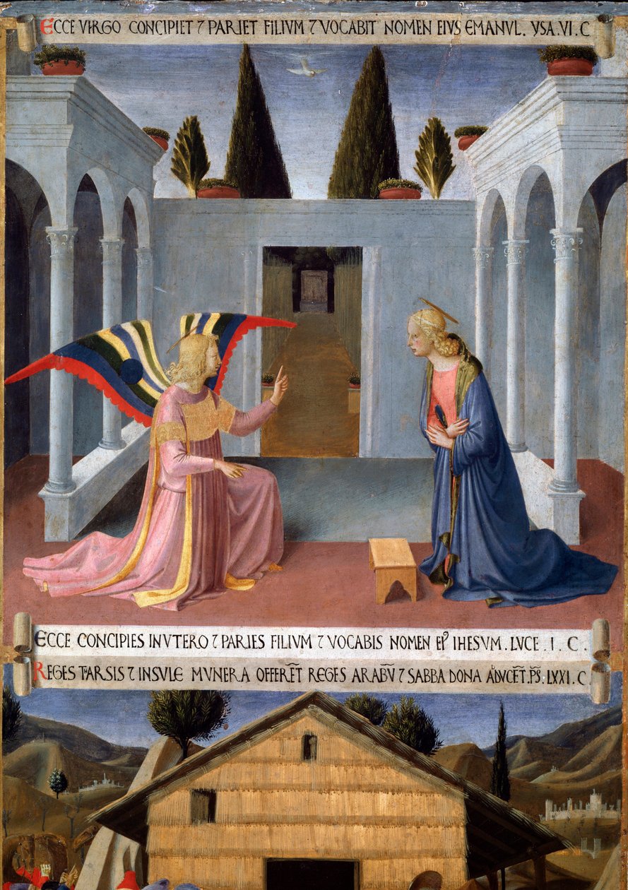 Geschichte des Lebens Christi: Die Verkündigung mit der Taube des Heiligen Geistes von Fra  Angelico