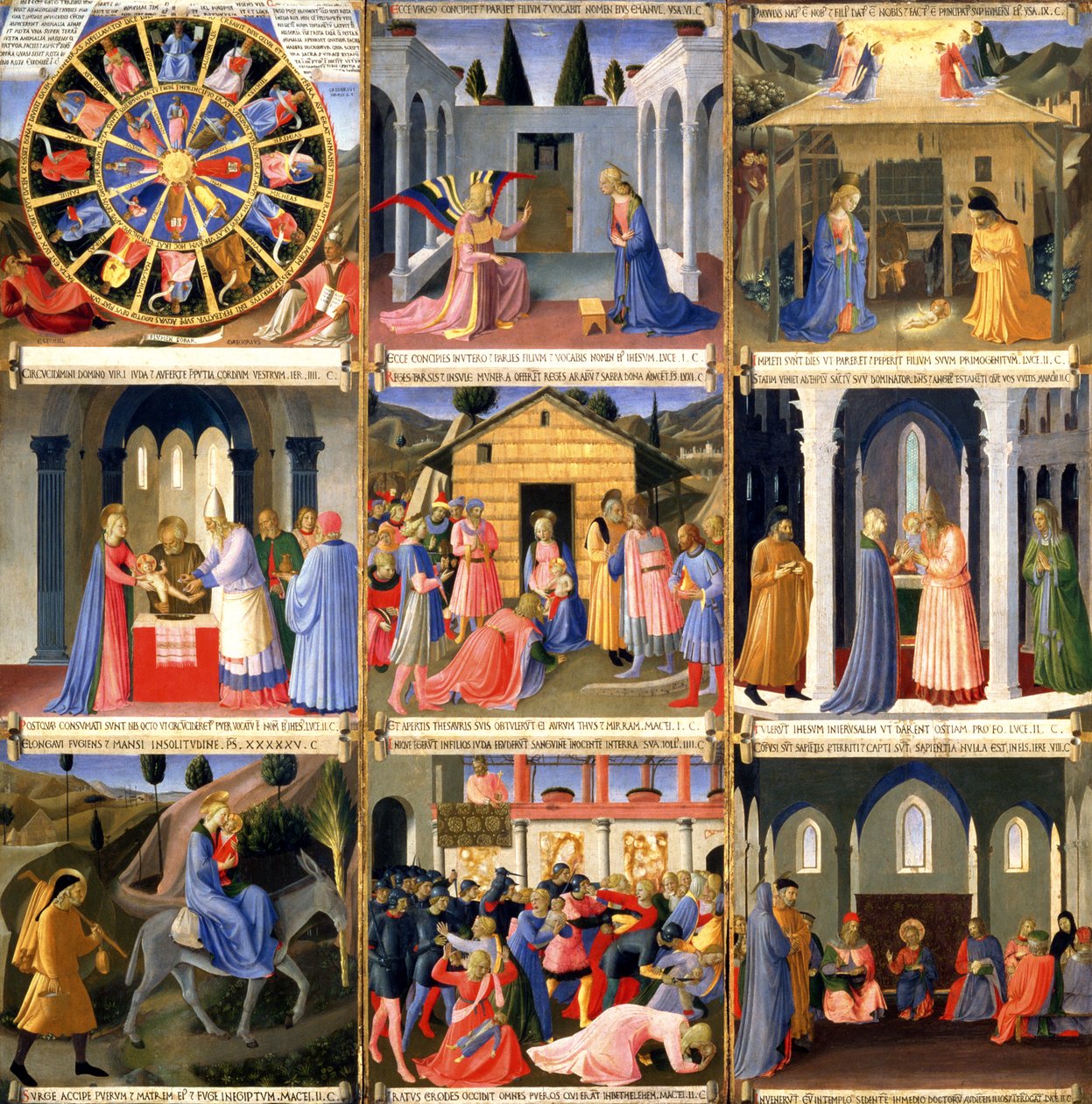 Szenen aus der Geburt Christi, Tafel eins aus dem Silbernen Schatz der Santissima Annunziata, ca. 1450-53 von Fra (c.1387 1455) Angelico