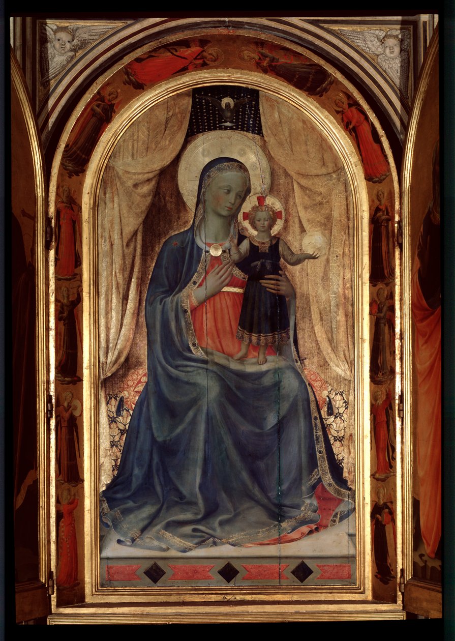 Tabernakel der Linaioli: Jungfrau mit Kind von Fra  Angelico