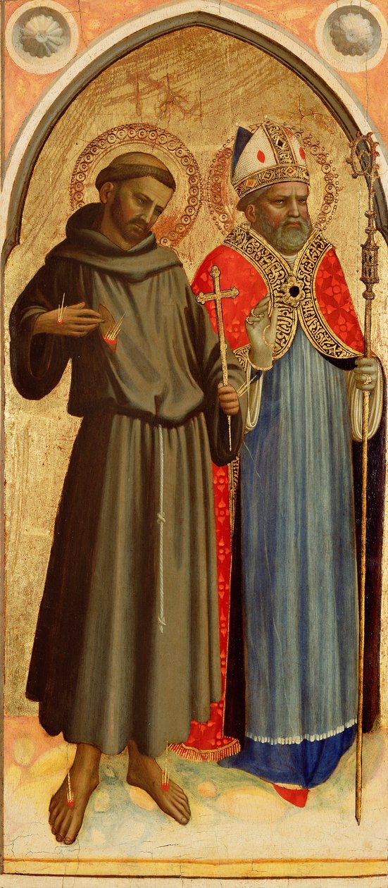 Heiliger Franziskus und ein Bischofsheiliger von Fra Angelico