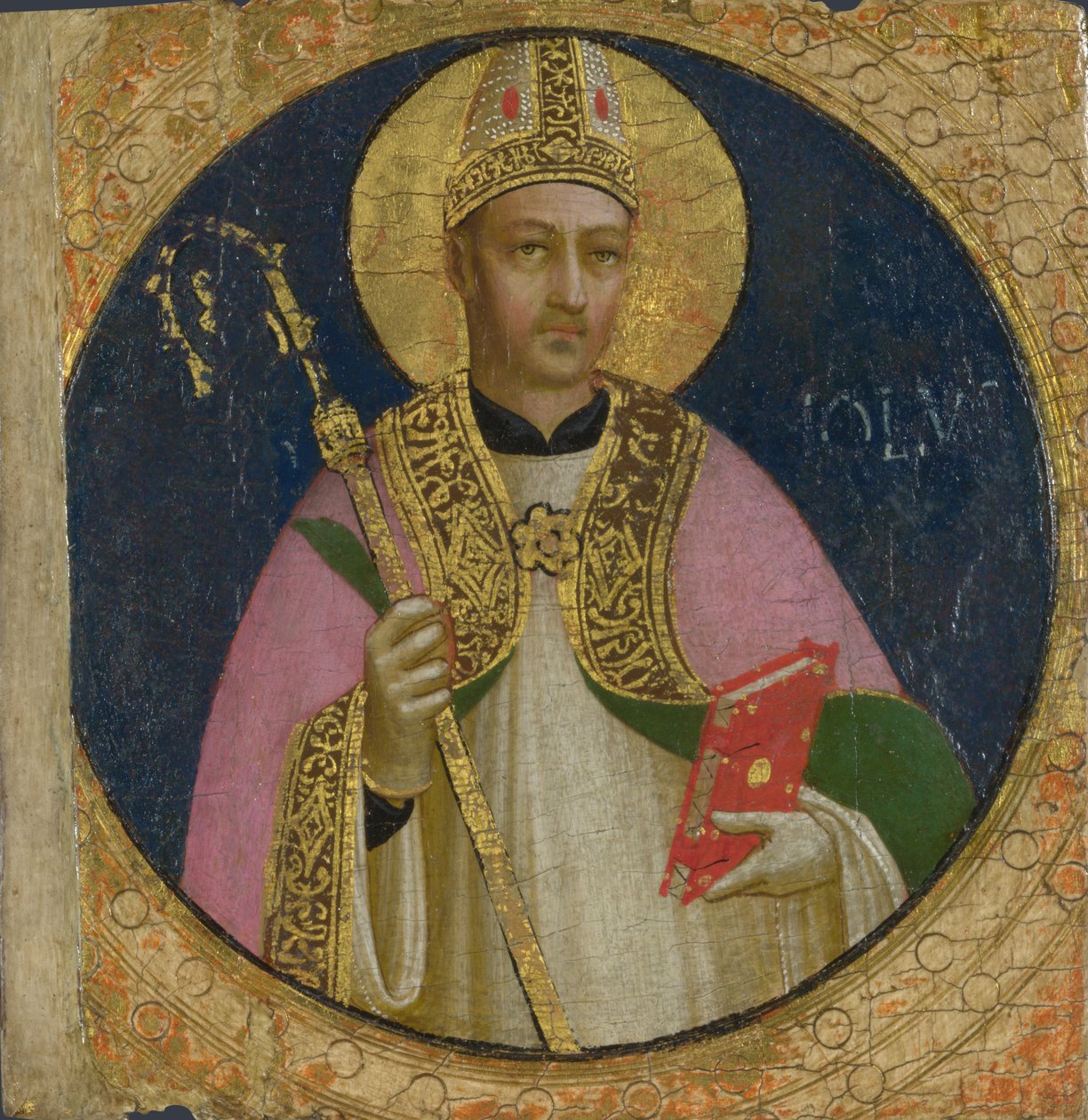 Heiliger Romulus, Tafel aus dem Fiesole San Domenico Altarbild, um 1423-1424 von Fra Giovanni Angelico da Fiesole