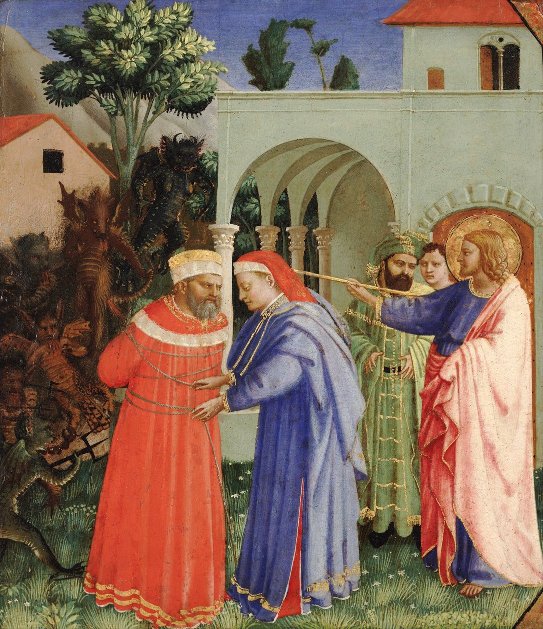 Der Apostel Jakobus der Ältere befreit den Magier Hermogenes von Fra Giovanni Angelico da Fiesole