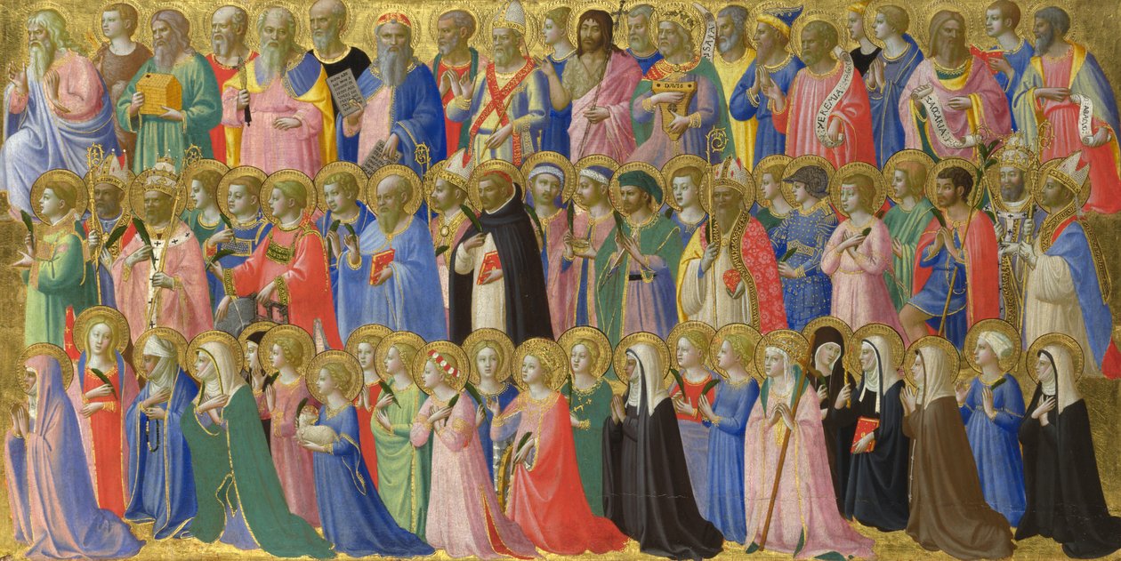 Die Vorläufer Christi mit Heiligen und Märtyrern, Tafel vom Fiesole San Domenico Altarbild, ca. 1423-1424 von Fra Giovanni Angelico da Fiesole