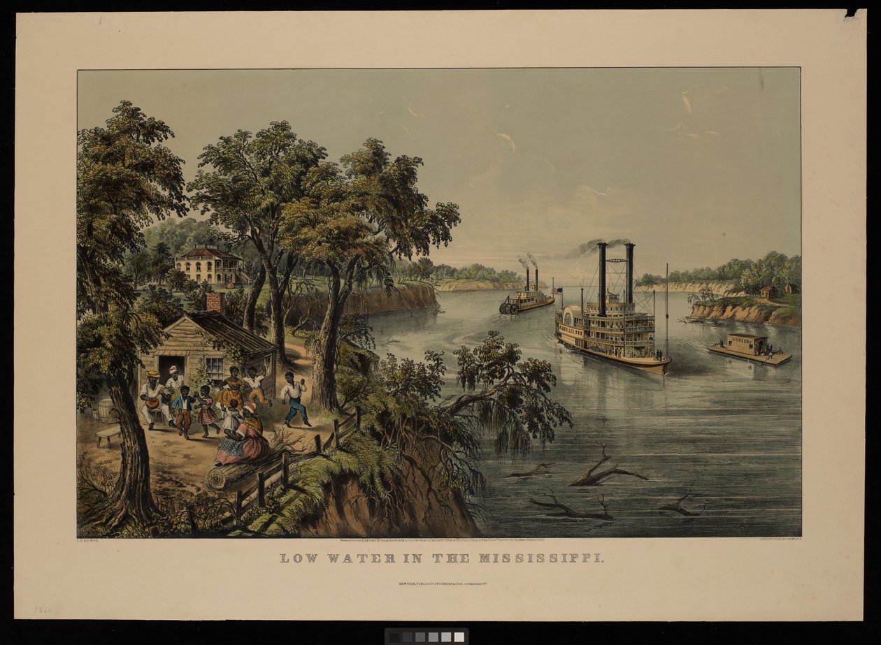 Niedrigwasser im Mississippi Robert E. Lee von Frances Flora Bond (c.1812 76) (after) Palmer