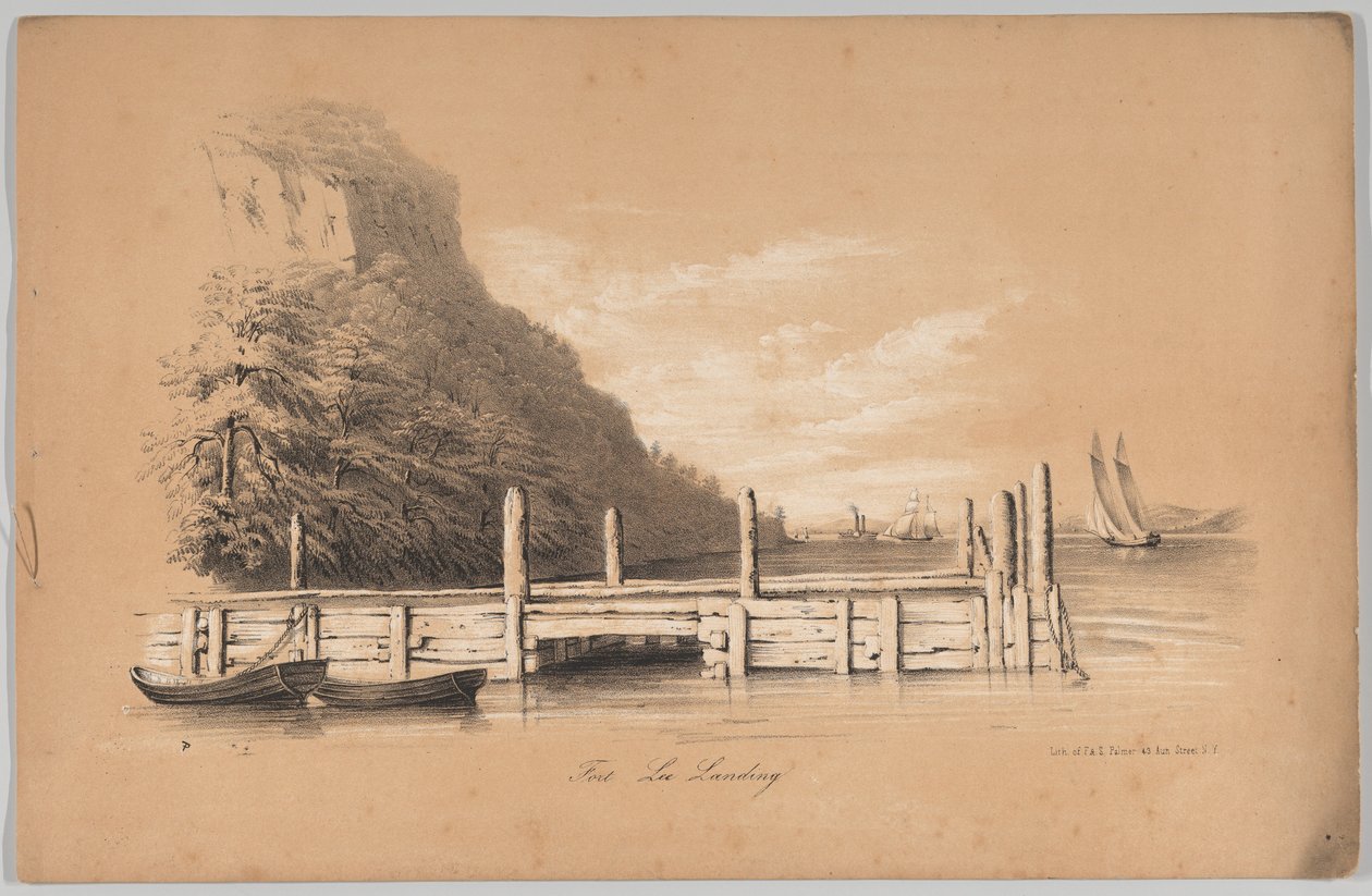 Fort Lee Landing, in: The New York Drawing Book, 1847 von Frances Flora Bond Palmer