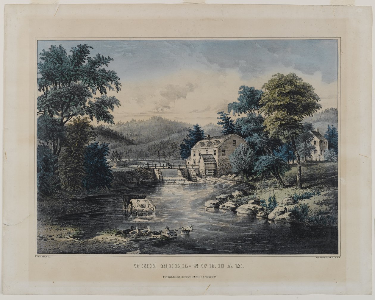 Der Mühlbach, veröffentlicht von Currier & Ives, New York von Frances Flora Bond Palmer