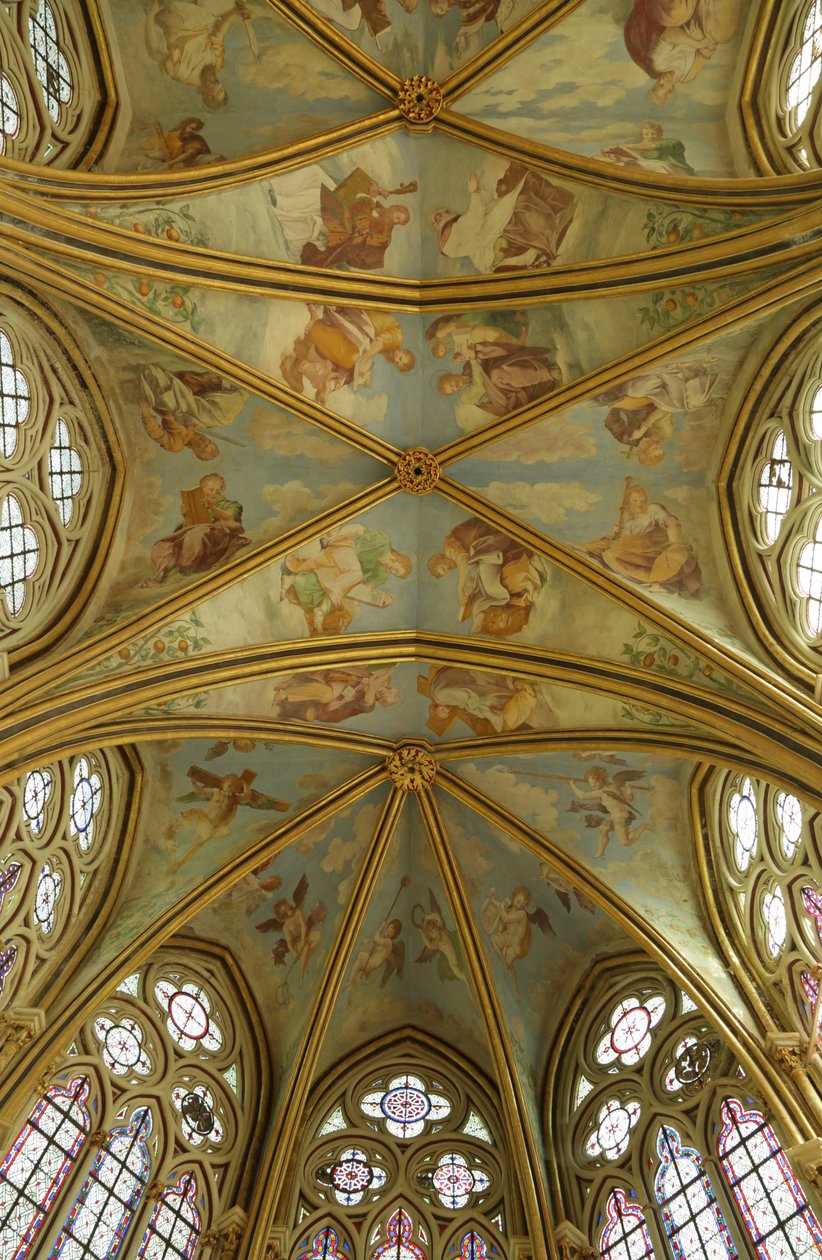 Die Gewölbe der Rayonnant-Kapelle der Abtei mit Renaissance-Gemälden, 13.-16. Jahrhundert von Francesco Primaticcio