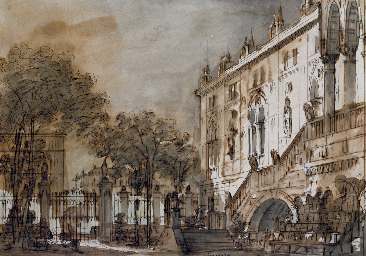 Bühnenbild von Francesco Bagnara für Otello, Oper von Rossini, für Aufführung im La Fenice Theater in Venedig von Francesco Bagnara