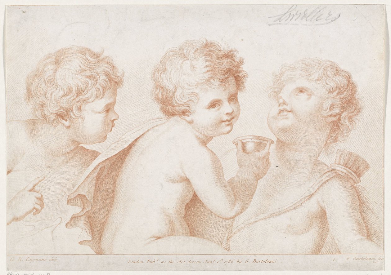 Drei Putti von Francesco Bartolozzi