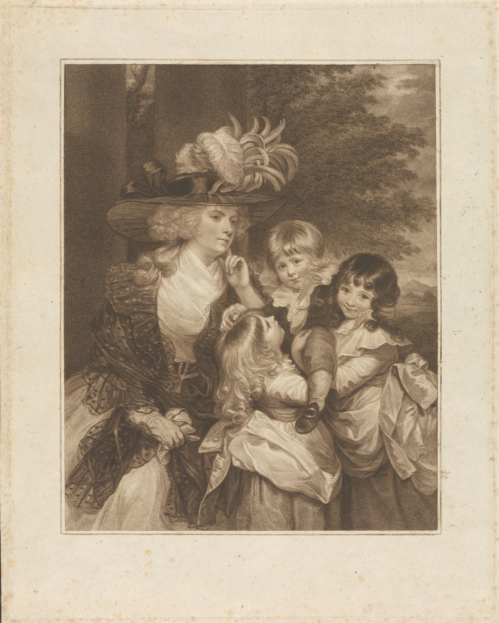Lady Smith und ihre Kinder: George Henry, Louisa und Charlotte von Francesco Bartolozzi