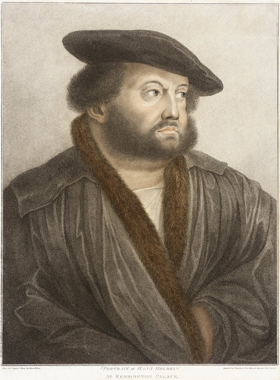 Porträt von Hans Holbein im Kensington Palace von Francesco Bartolozzi