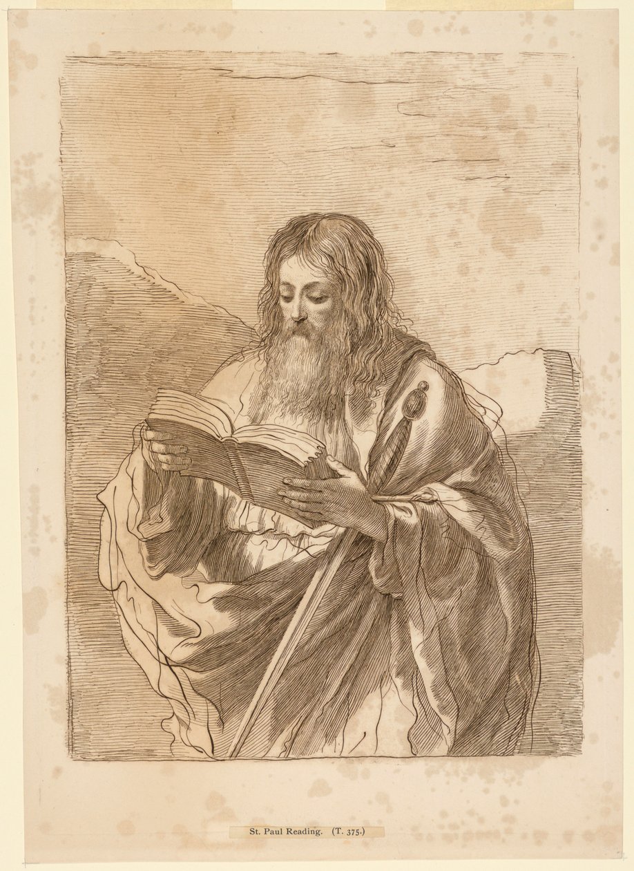 Der heilige Paulus beim Lesen von Francesco Bartolozzi