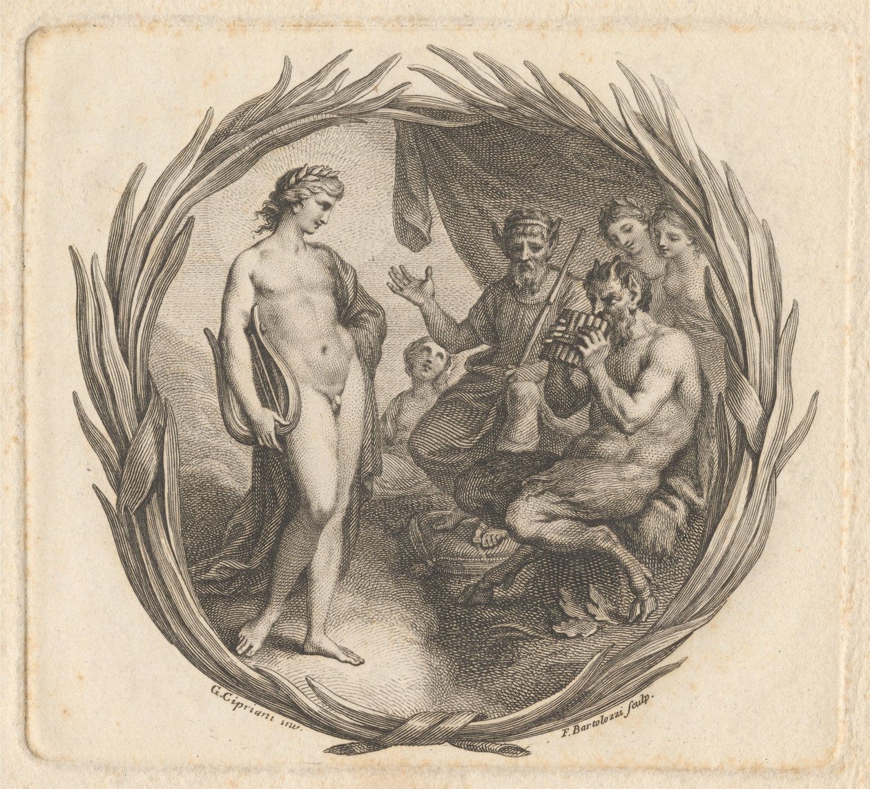 Eintrittskarte zur Benefizveranstaltung für Herrn Giardini von Francesco Bartolozzi