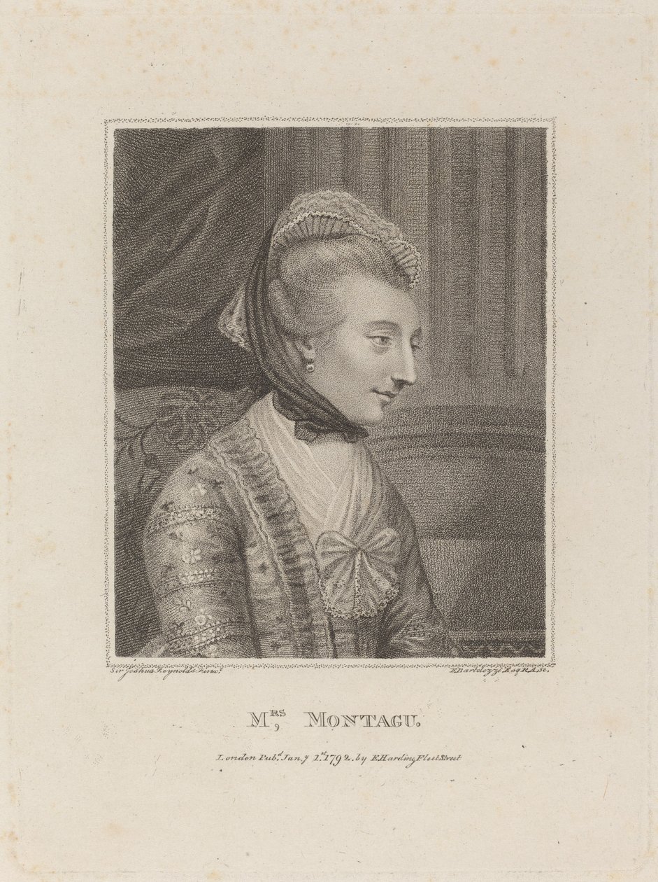Mrs. Montague von Francesco Bartolozzi after Sir Joshua Reynolds