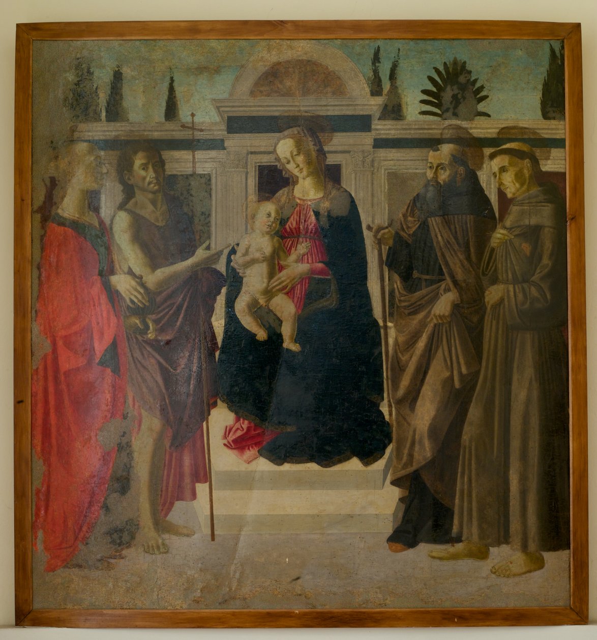 Madonna und Kind mit Maria Magdalena, Johannes dem Täufer, St. Zenobius und St. Franziskus von Francesco Botticini