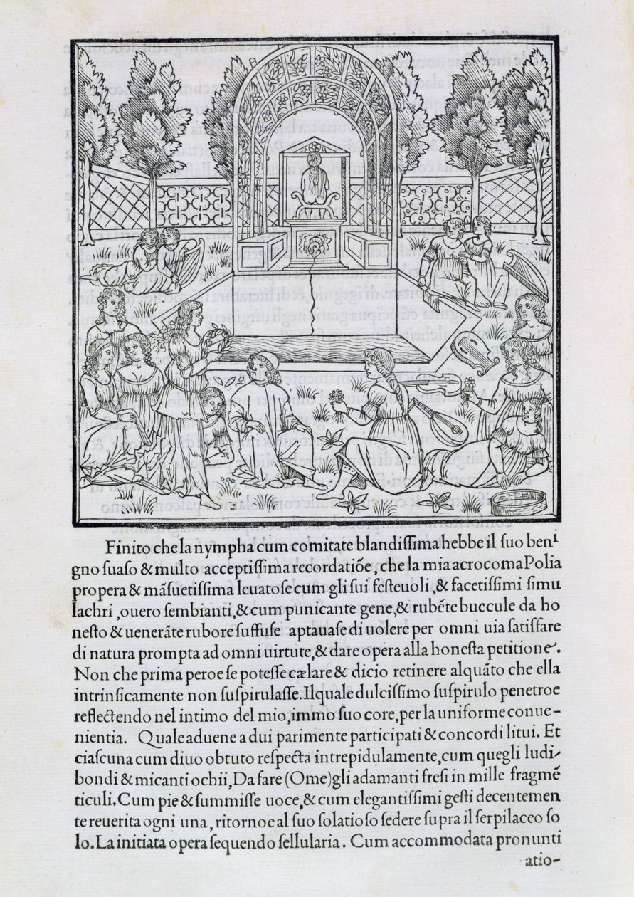Nymphen mit dem Liebhaber von Polia, Illustration aus einer Kopie von 
