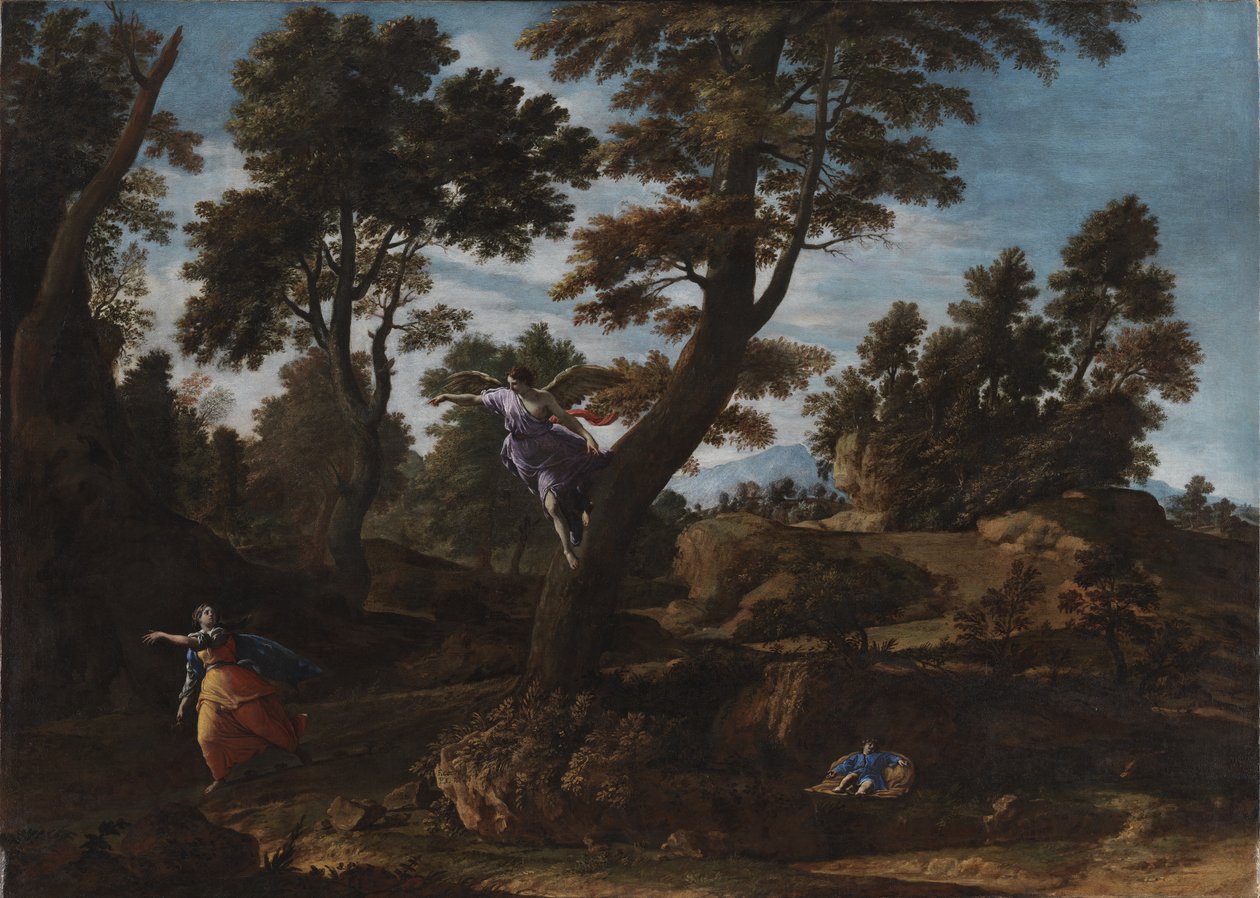 Landschaft mit dem Engel, der Hagar erscheint und sie zum Brunnen führt von Francesco Cozza