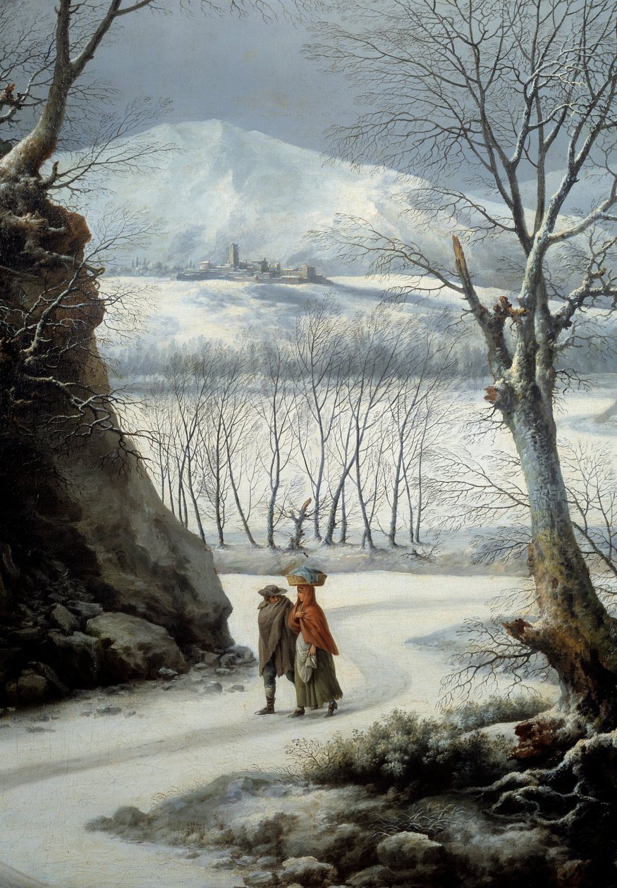 Paar auf der Straße mitten im Winter (Francesco Foschi) von Francesco Foschi