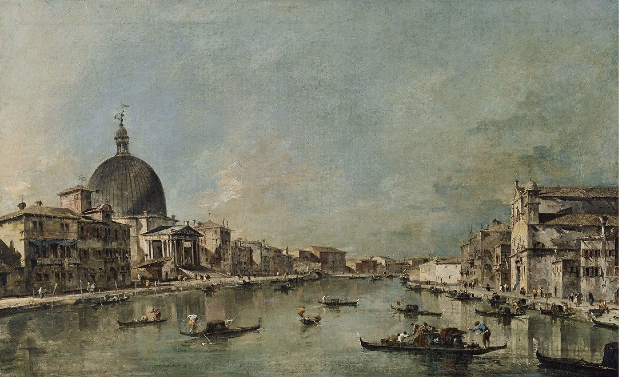 Canal Grande mit San Simeone Piccolo und Santa Lucia von Francesco Guardi