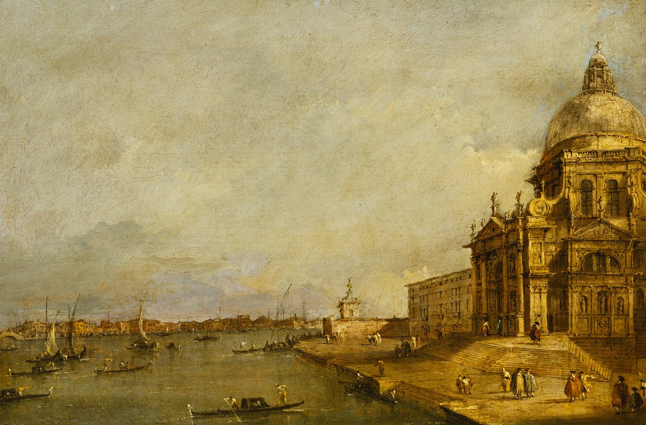 Santa Maria della Salute und der Eingang zum Canal Grande, Venedig, Blick nach Osten von Francesco Guardi